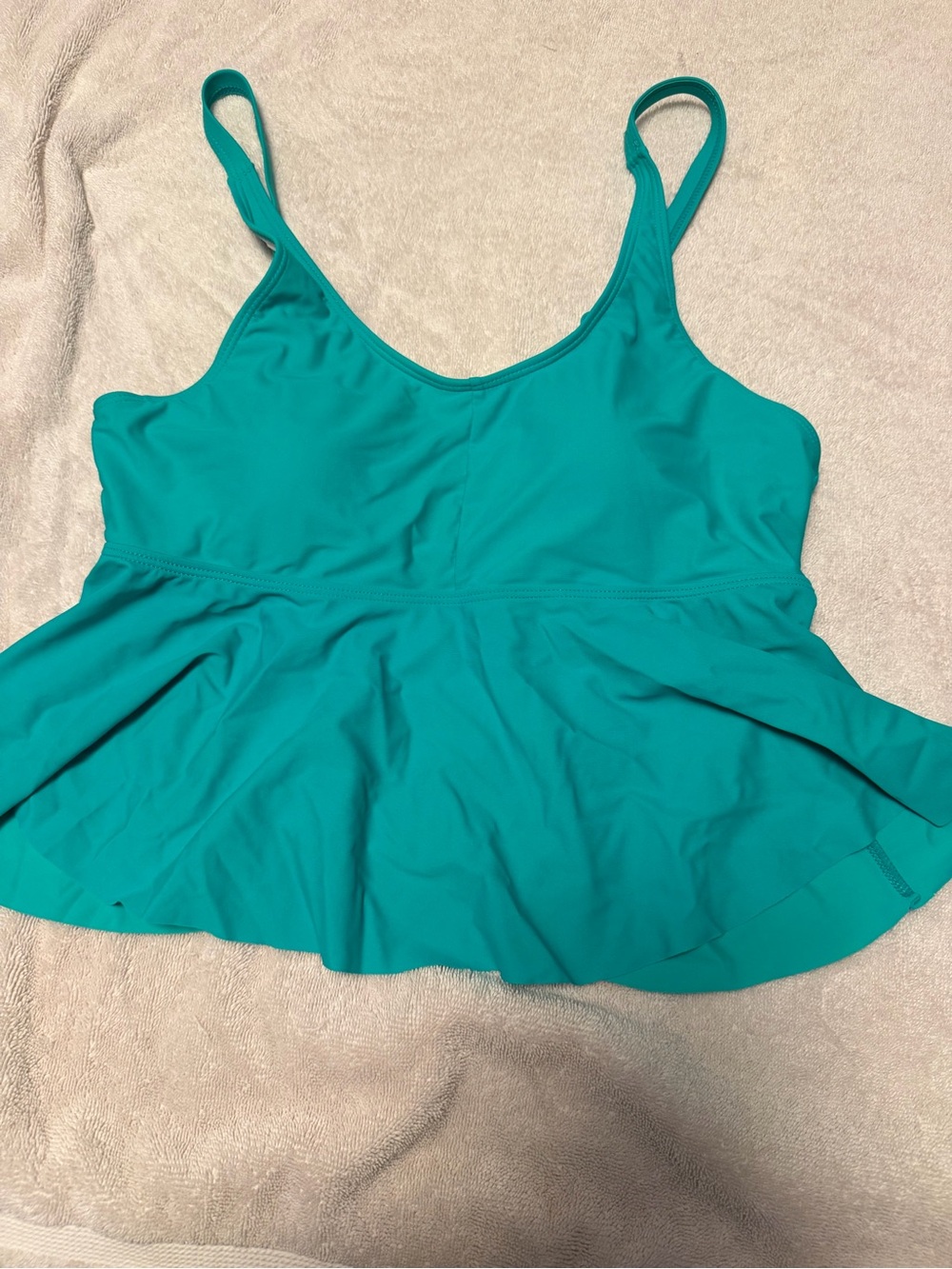 Women’s Teal Peplum Swim Tankini Top
